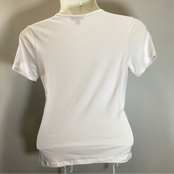 Plus Size, White Fitted Short Sleeve Tie Front T-Shirt, Size 3X - Picture 3 of 6